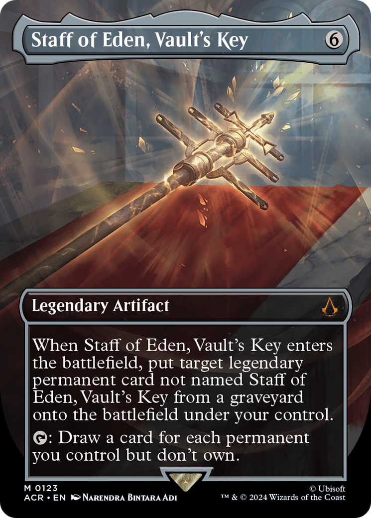 Staff of Eden, Vault's Key (ACR-123) [Assassin's Creed] (Borderless) MTG Single Wizards of the Coast