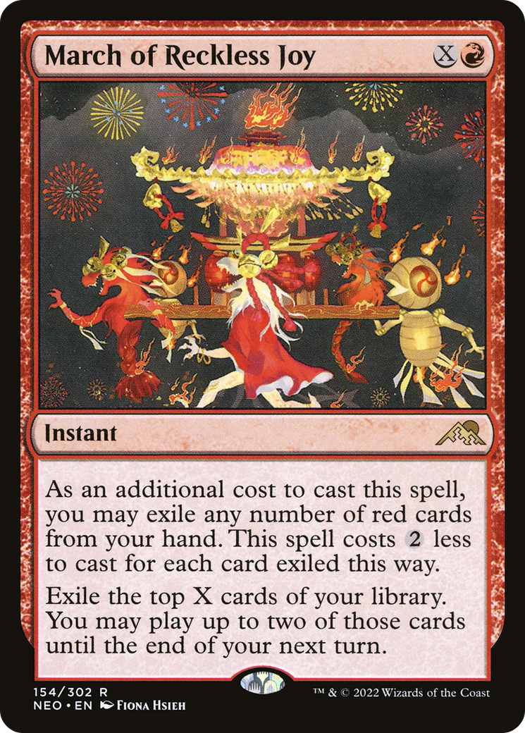 March of Reckless Joy (NEO-154) [Kamigawa: Neon Dynasty] MTG Single Wizards of the Coast