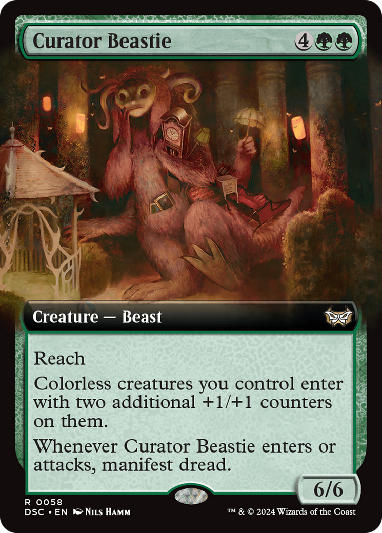 Curator Beastie (DSC-058) [Duskmourn: House of Horror Commander] (Extended Art) MTG Single Wizards of the Coast