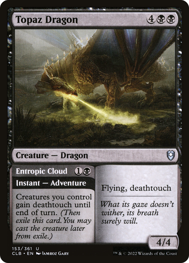 Topaz Dragon // Entropic Cloud (CLB-153) [Commander Legends: Battle for Baldur's Gate] Foil MTG Single Wizards of the Coast