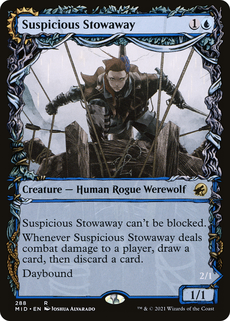 Suspicious Stowaway (MID-288) [Innistrad: Midnight Hunt] (Showcase) MTG Single Wizards of the Coast
