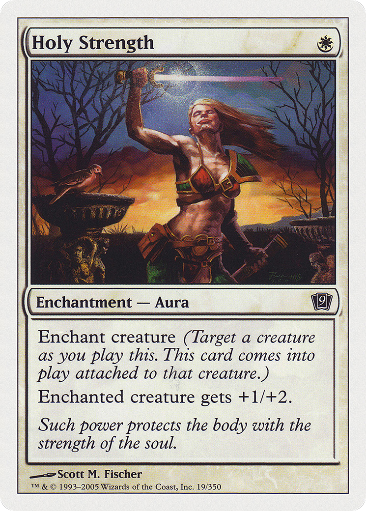 Holy Strength (9ED-019) [9th Edition] Foil MTG Single Wizards of the Coast