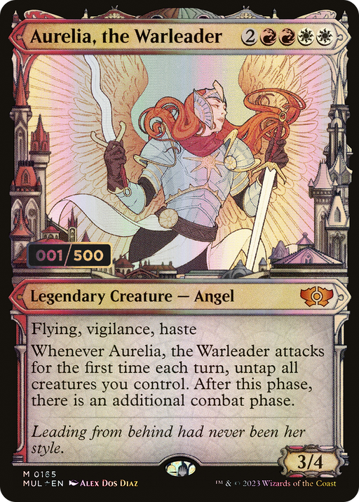 Aurelia, the Warleader (Serial Numbered) (MUL-165) [Multiverse Legends] (Showcase) Foil MTG Single Wizards of the Coast