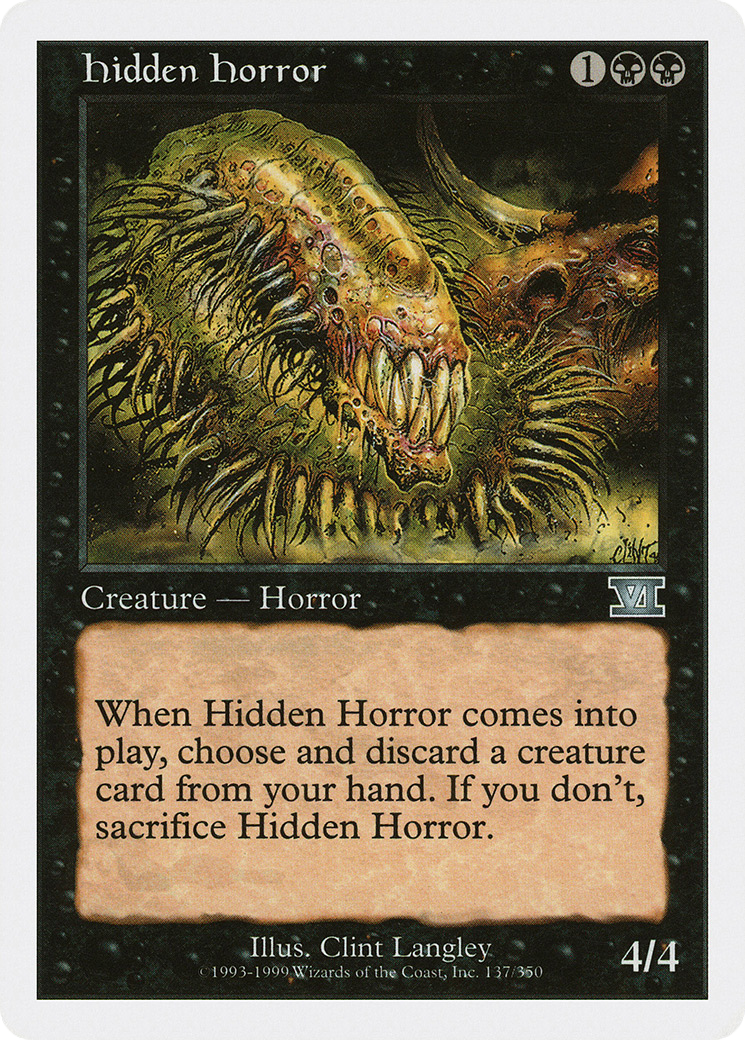Hidden Horror (6ED-137) [Classic Sixth Edition] MTG Single Wizards of the Coast