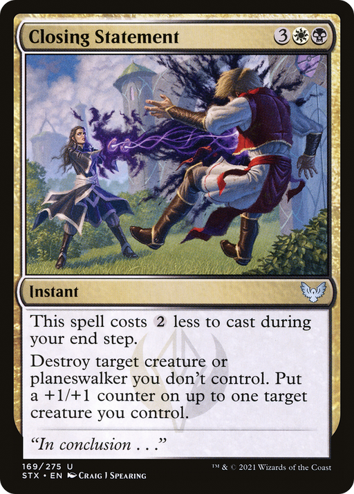 Closing Statement (STX-169) [Strixhaven: School of Mages] Foil MTG Single Wizards of the Coast