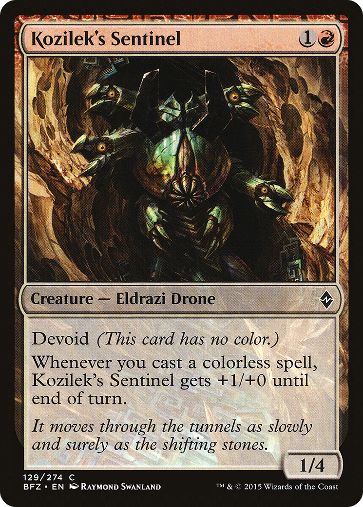 Kozilek's Sentinel (BFZ-129) [Battle for Zendikar] Foil MTG Single Wizards of the Coast