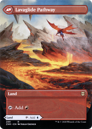 Riverglide Pathway (ZNR-289) [Zendikar Rising] (Showcase) (Borderless) Foil MTG Single Wizards of the Coast