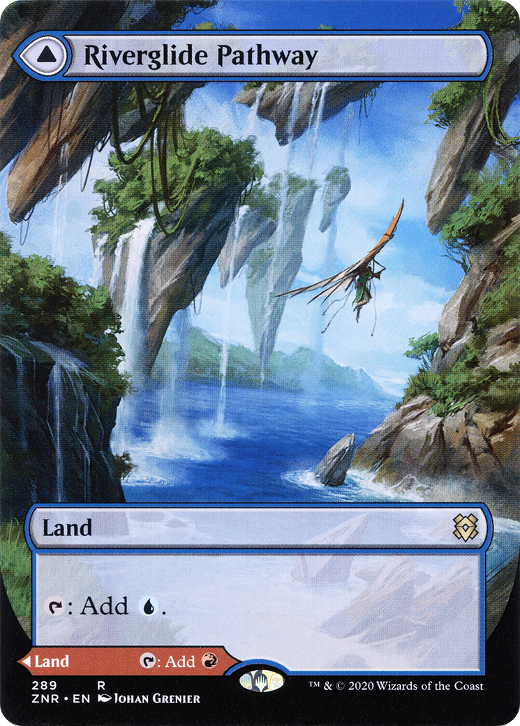 Riverglide Pathway (ZNR-289) [Zendikar Rising] (Showcase) (Borderless) Foil MTG Single Wizards of the Coast