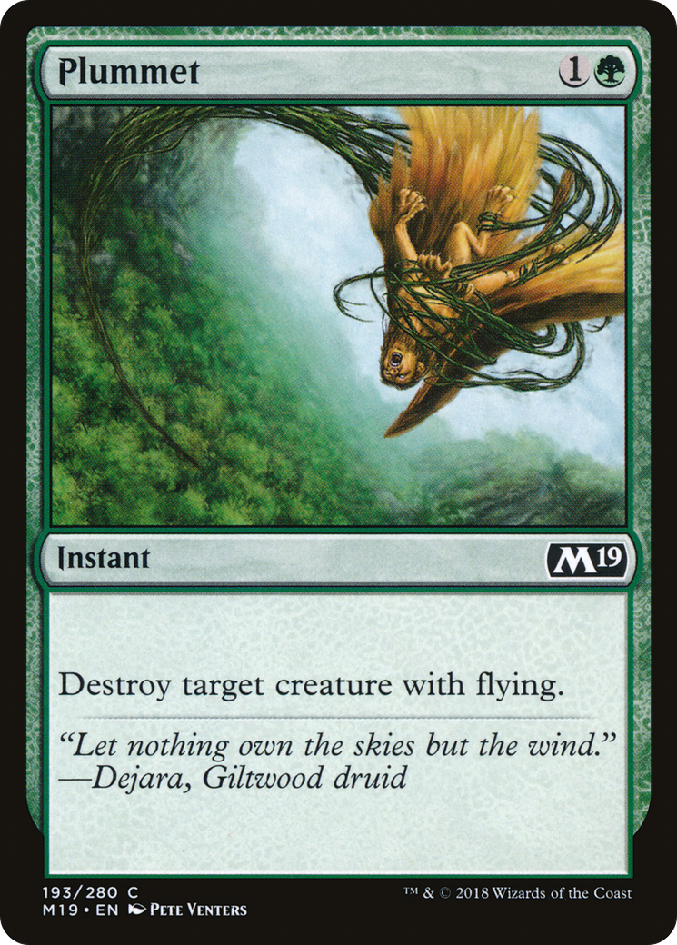 Plummet (M19-193) [Core Set 2019] Foil MTG Single Wizards of the Coast