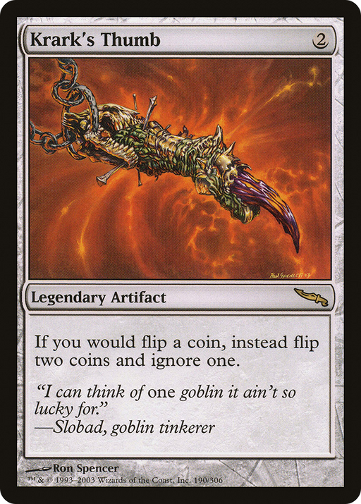 Krark's Thumb (MRD-190) [Mirrodin] MTG Single Wizards of the Coast