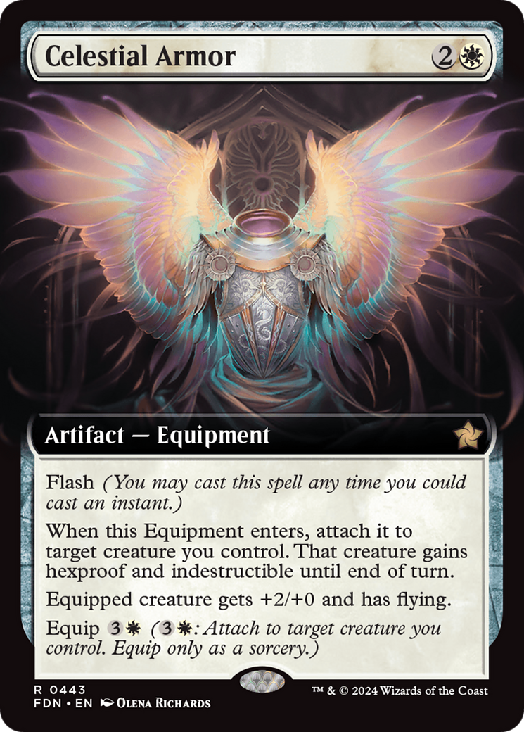 Celestial Armor (FDN-443) [Foundations] (Extended Art) MTG Single Wizards of the Coast