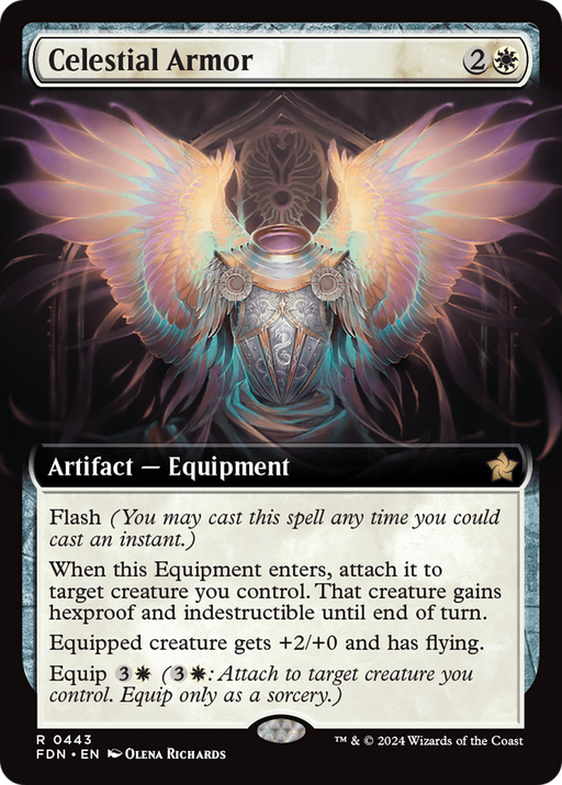 Celestial Armor (FDN-443) [Foundations] (Extended Art) MTG Single Wizards of the Coast