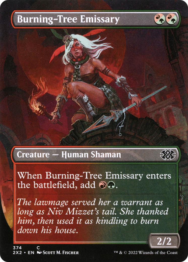 Burning-Tree Emissary (2X2-374) [Double Masters 2022] (Borderless) Foil MTG Single Wizards of the Coast