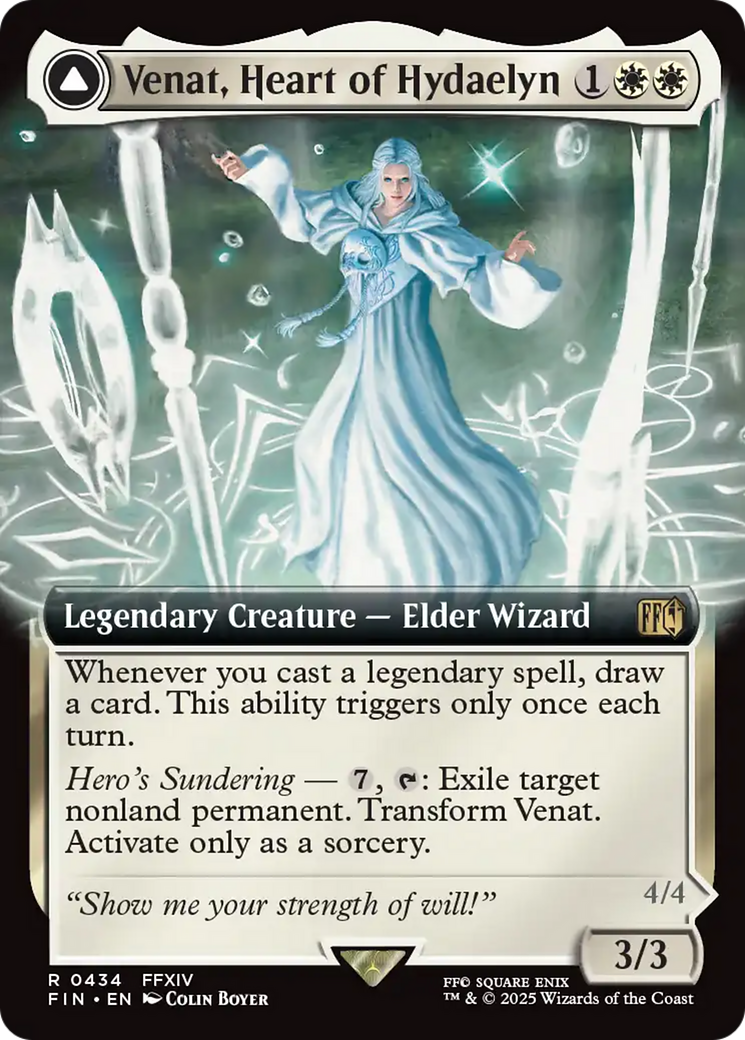 Venat, Heart of Hydaelyn // Hydaelyn, the Mothercrystal (FIN-434) [FINAL FANTASY] (Extended Art) Foil MTG Single Wizards of the Coast