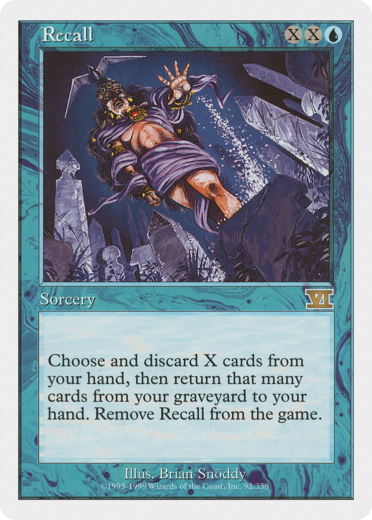 Recall (6ED-092) [Classic Sixth Edition] MTG Single Wizards of the Coast