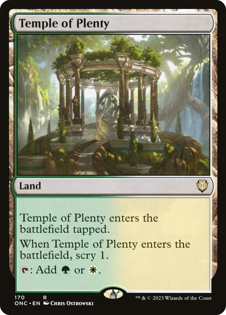 Temple of Plenty (ONC-170) [Phyrexia: All Will Be One Commander] MTG Single Wizards of the Coast