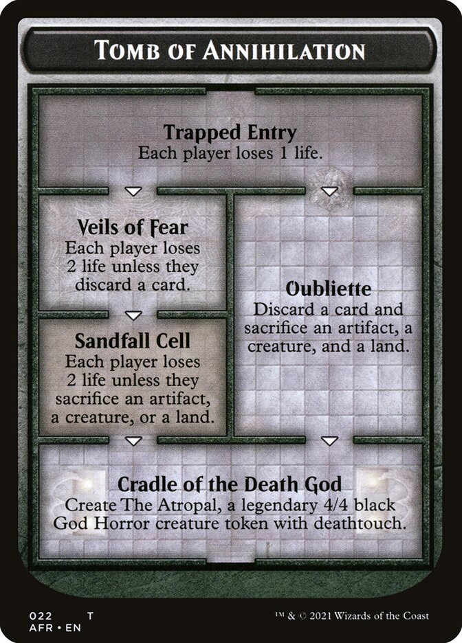 Dungeon of the Mad Mage // Tomb of Annihilation Double-Sided Token [Dungeons & Dragons: Adventures in the Forgotten Realms Tokens] MTG Single Magic: The Gathering   