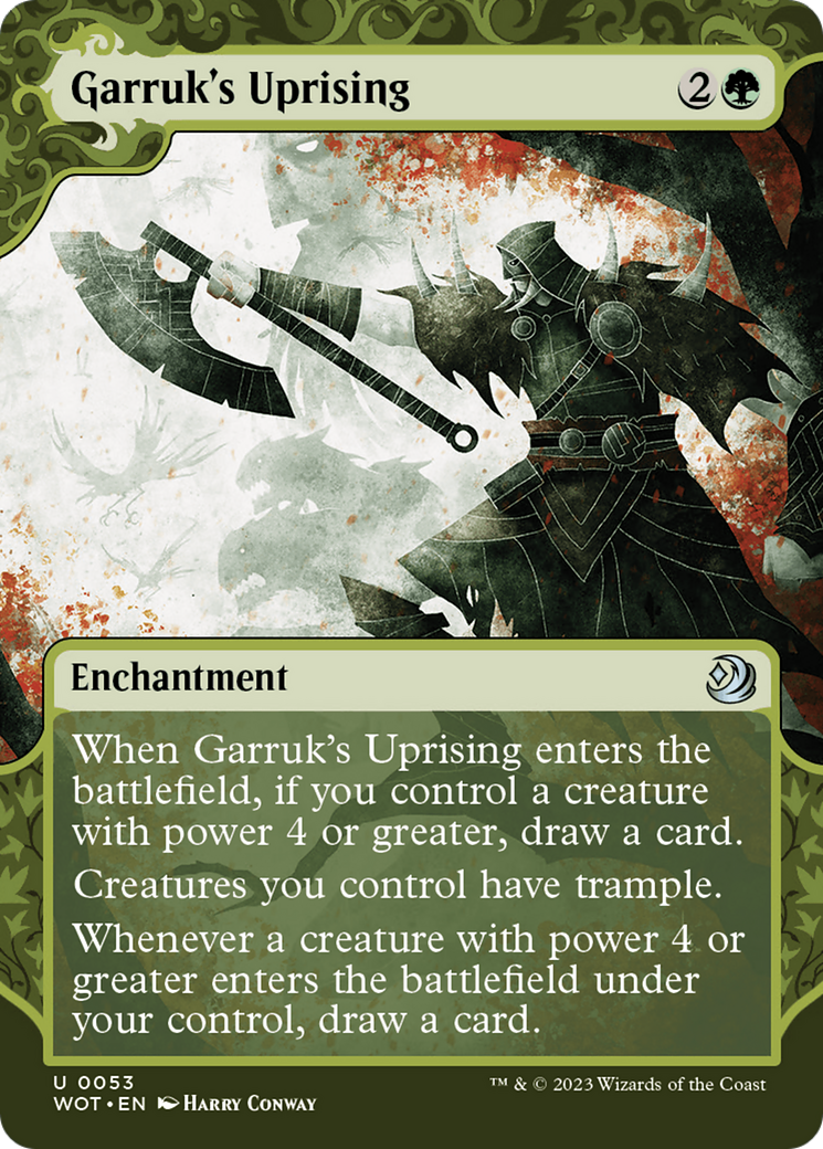Garruk's Uprising (WOT-053) [Wilds of Eldraine: Enchanting Tales] (Showcase) (Borderless) Foil MTG Single Wizards of the Coast