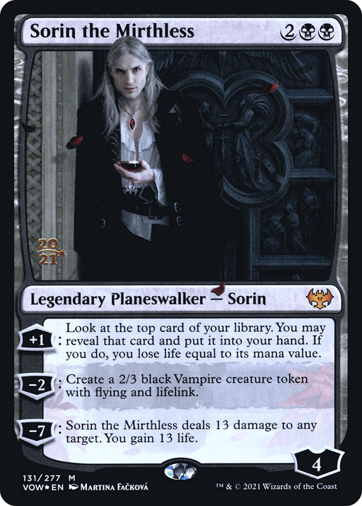 Sorin the Mirthless (PRE-131S) [Innistrad: Crimson Vow Promos] Foil MTG Single Wizards of the Coast