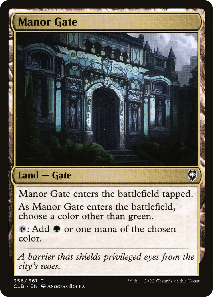 Manor Gate (CLB-356) [Commander Legends: Battle for Baldur's Gate] Foil MTG Single Wizards of the Coast