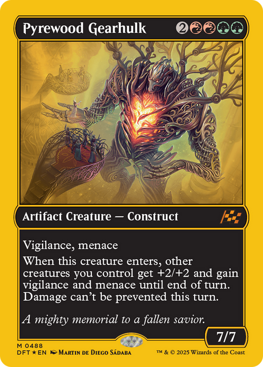 Pyrewood Gearhulk (First-Place Foil) (DFT-488) [Aetherdrift] Foil MTG Single Wizards of the Coast