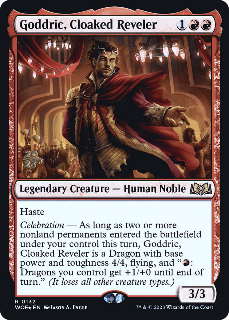 Goddric, Cloaked Reveler (PRE-132) [Wilds of Eldraine Promos] Foil MTG Single Wizards of the Coast