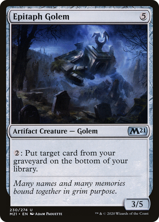 Epitaph Golem (M21-230) [Core Set 2021] MTG Single Wizards of the Coast