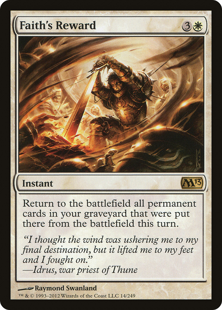 Faith's Reward (M13-014) [Magic 2013] MTG Single Wizards of the Coast