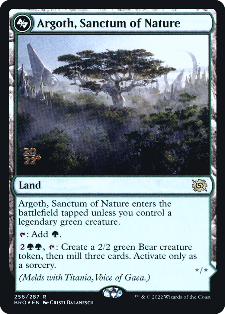 Argoth, Sanctum of Nature (PRE-256) [The Brothers' War Promos] Foil MTG Single Wizards of the Coast