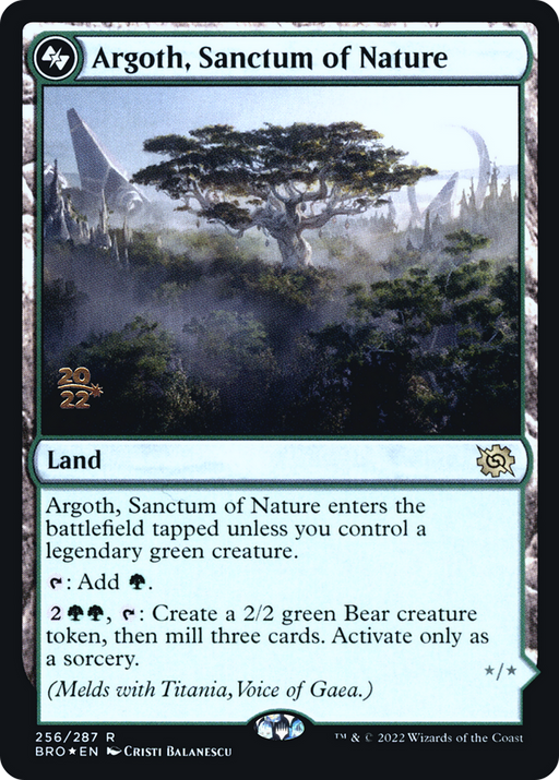 Argoth, Sanctum of Nature (PRE-256) [The Brothers' War Promos] Foil MTG Single Wizards of the Coast