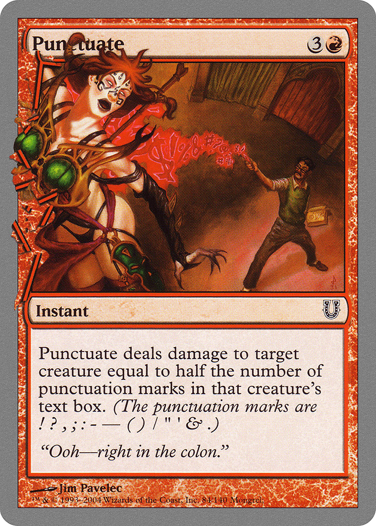 Punctuate (UNH-084) [Unhinged] MTG Single Wizards of the Coast