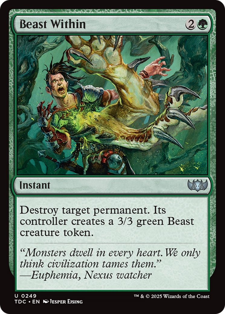 Beast Within (TDC-249) [Commander: Tarkir: Dragonstorm] MTG Single Wizards of the Coast