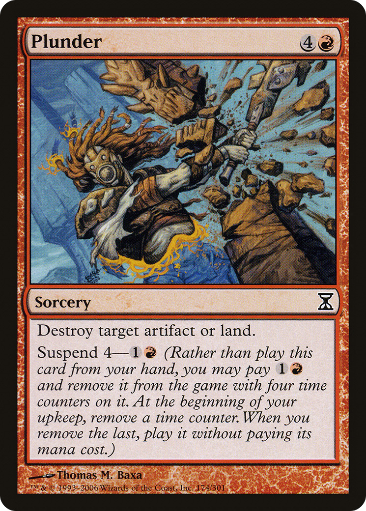 Plunder (TSP-174) [Time Spiral] Foil MTG Single Wizards of the Coast