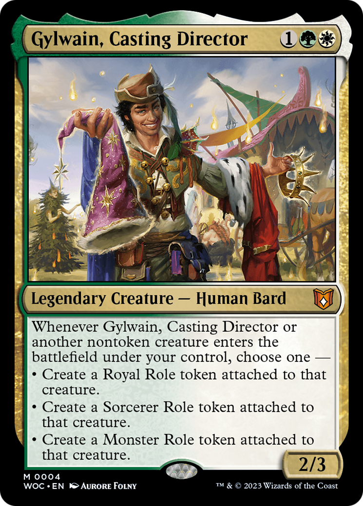 Gylwain, Casting Director (WOC-004) [Wilds of Eldraine Commander] Foil MTG Single Wizards of the Coast