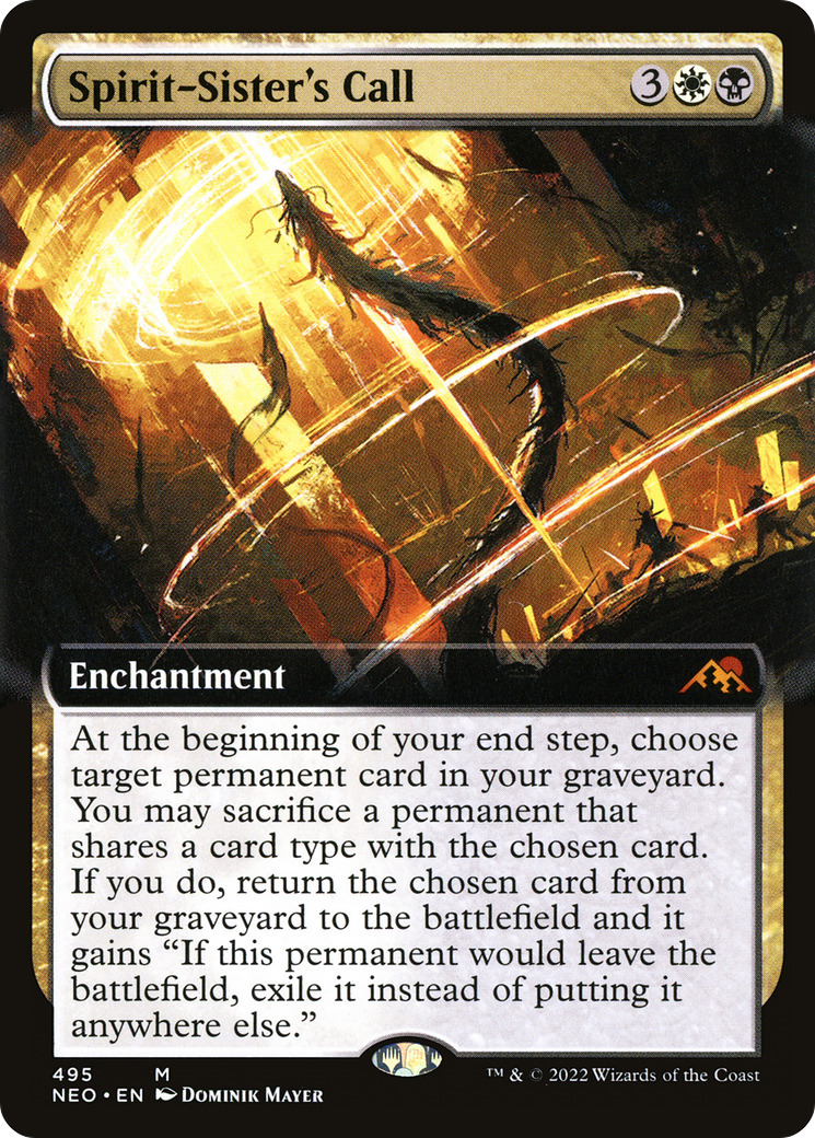 Spirit-Sister's Call (NEO-495) [Kamigawa: Neon Dynasty] (Extended Art) MTG Single Wizards of the Coast