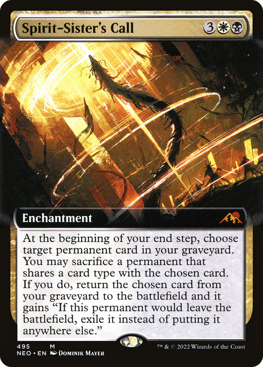 Spirit-Sister's Call (NEO-495) [Kamigawa: Neon Dynasty] (Extended Art) MTG Single Wizards of the Coast