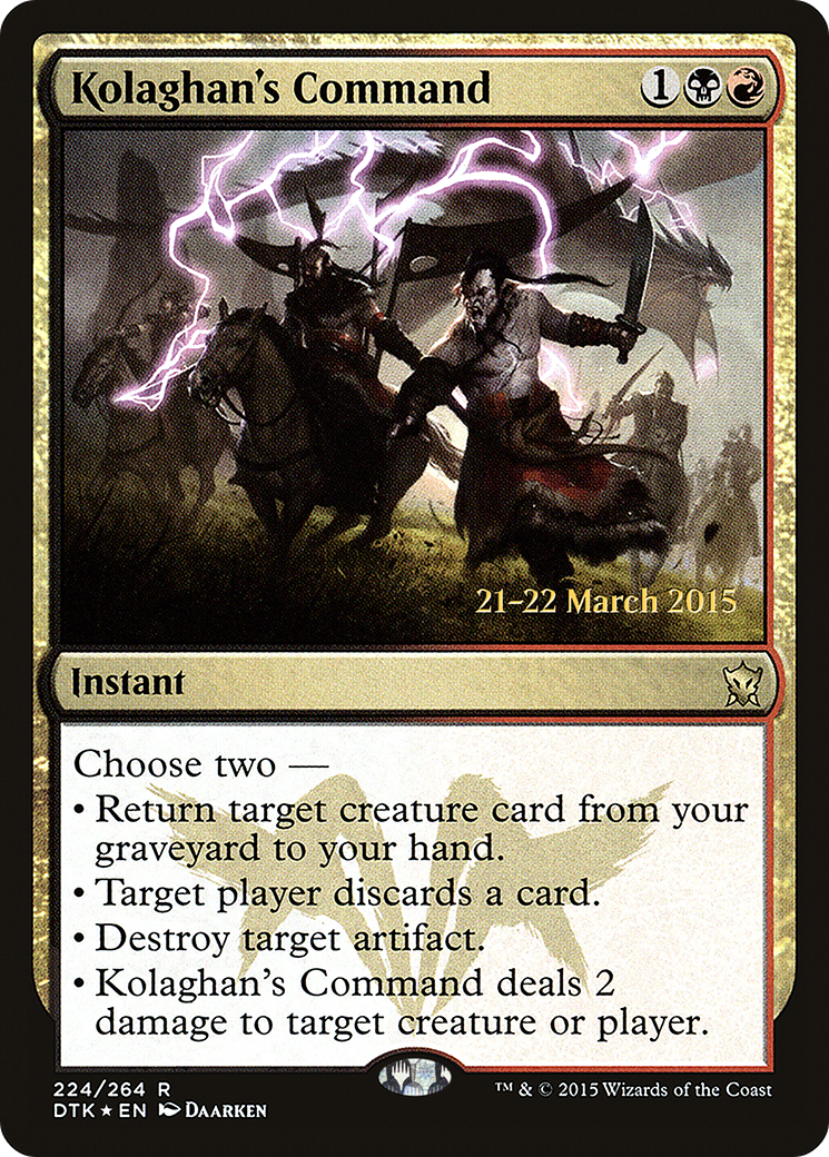 Kolaghan's Command (PRE-224) [Dragons of Tarkir Promos] Foil MTG Single Wizards of the Coast