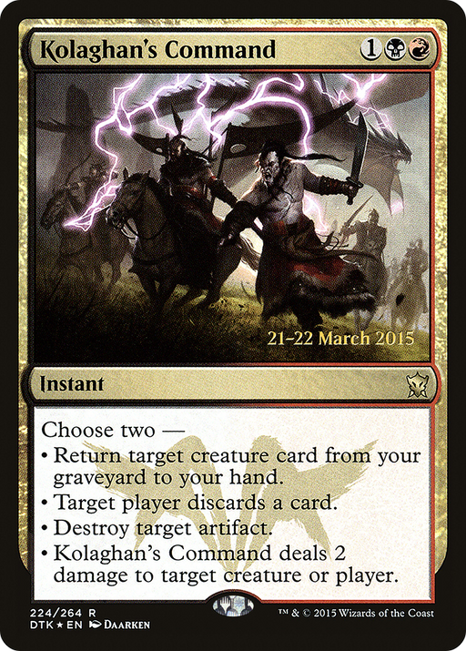 Kolaghan's Command (PRE-224) [Dragons of Tarkir Promos] Foil MTG Single Wizards of the Coast