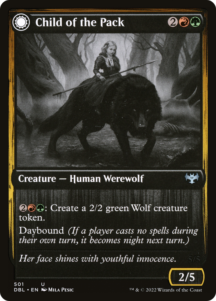 Child of the Pack (DBL-501) [Innistrad: Double Feature] Foil MTG Single Wizards of the Coast