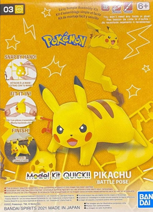 Bandai Spirits: Pokémon Model Kit Quick! Pikachu (Battle Pose) Toys & Plushes Bandai   