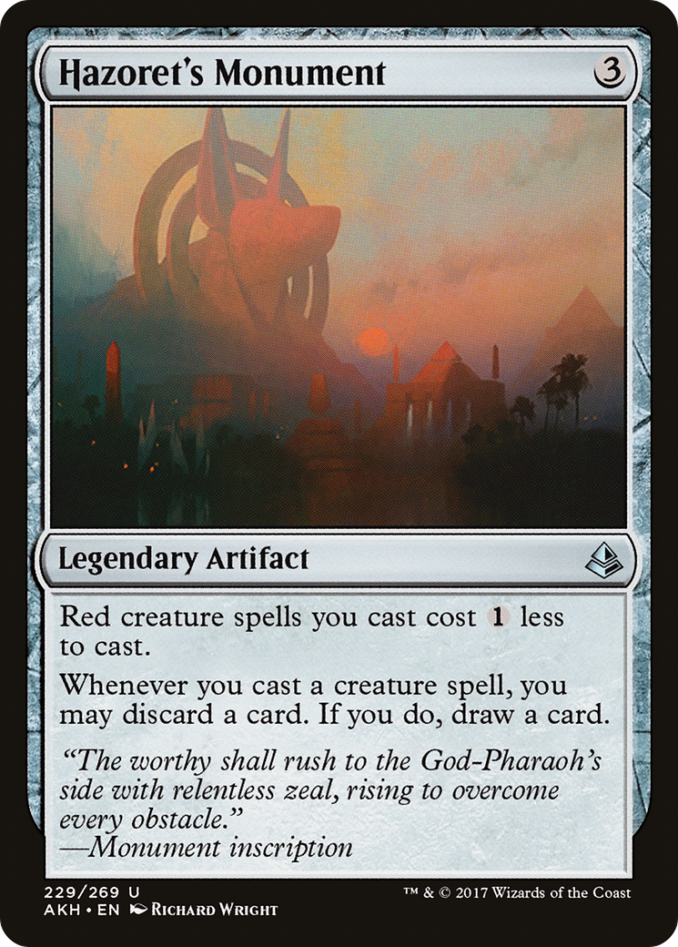 Hazoret's Monument (AKH-229) [Amonkhet] Foil MTG Single Wizards of the Coast