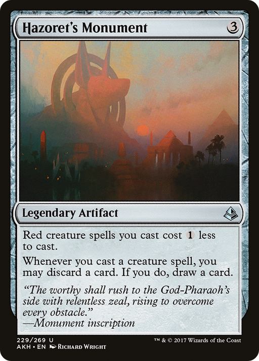 Hazoret's Monument (AKH-229) [Amonkhet] MTG Single Wizards of the Coast