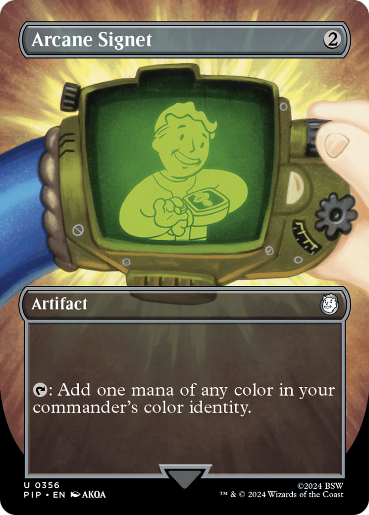 Arcane Signet (PIP-356) [Fallout] (Borderless) Foil MTG Single Wizards of the Coast