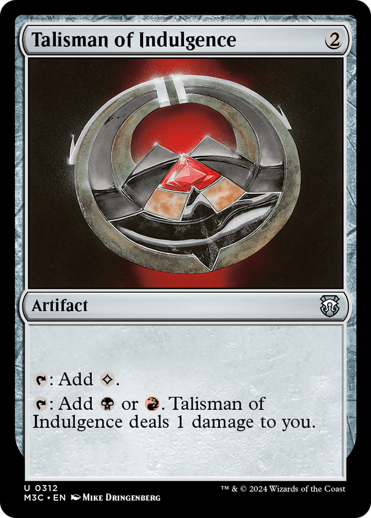 Talisman of Indulgence (M3C-312) [Modern Horizons 3 Commander] MTG Single Wizards of the Coast
