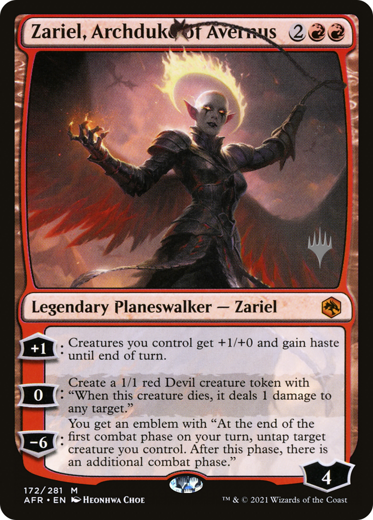 Zariel, Archduke of Avernus (PPAFR-172) [Adventures in the Forgotten Realms Promos] Foil MTG Single Wizards of the Coast