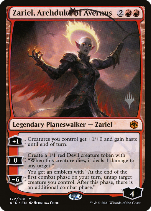 Zariel, Archduke of Avernus (PPAFR-172) [Adventures in the Forgotten Realms Promos] Foil MTG Single Wizards of the Coast
