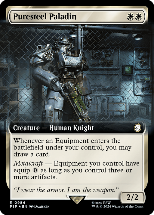 Puresteel Paladin (Surge Foil) (PIP-984) [Fallout] (Extended Art) Foil MTG Single Wizards of the Coast