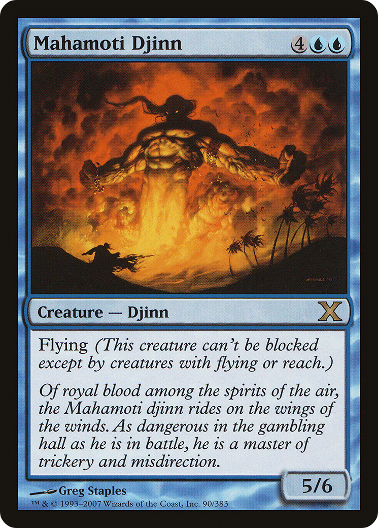 Mahamoti Djinn (10E-090) [Tenth Edition] MTG Single Wizards of the Coast