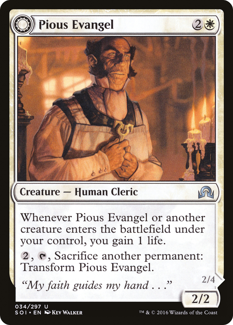Pious Evangel // Wayward Disciple (SOI-034) [Shadows over Innistrad] MTG Single Wizards of the Coast