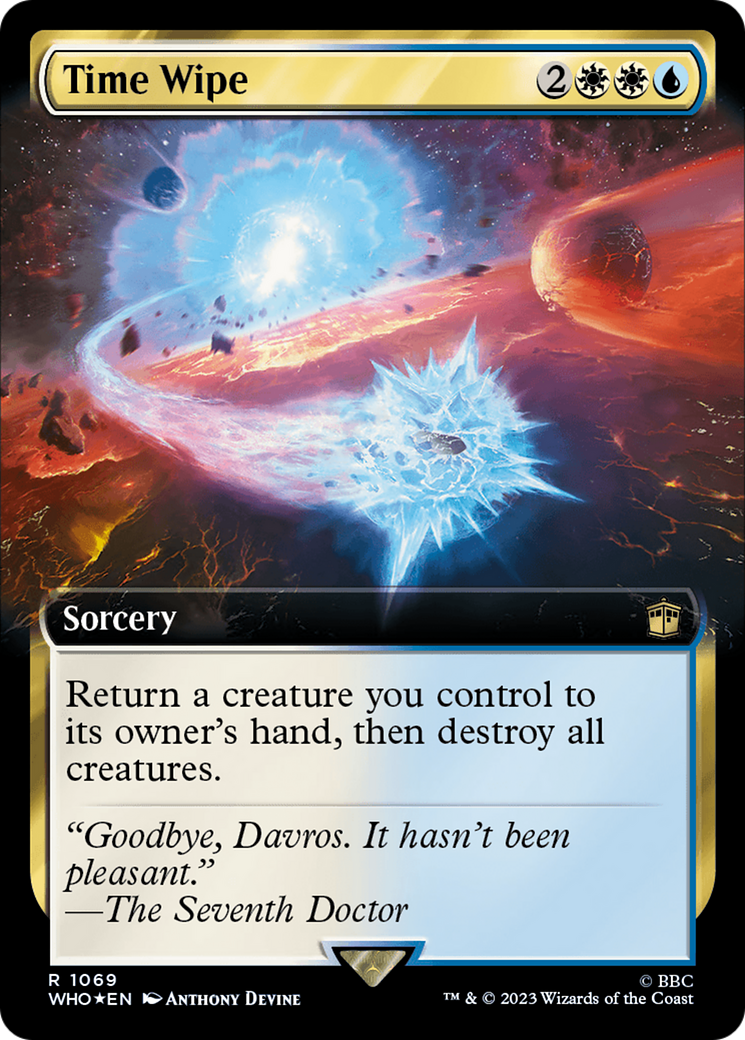 Time Wipe (Surge Foil) (WHO-1069) [Doctor Who] (Extended Art) Foil MTG Single Wizards of the Coast